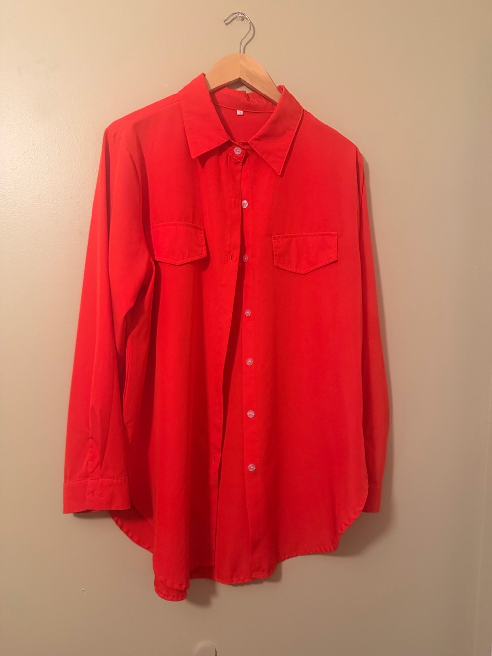 SHEIN Red Button-Down Shirt